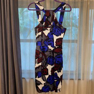 Trina Turk Printed Cocktail Dress Sz 6 Silk Midi